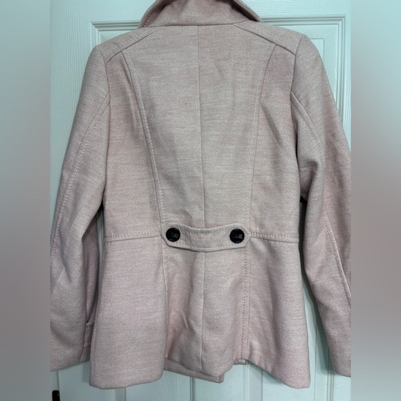 H&M Light Pink Blush Double Breasted Jacket Coat Trench Size 6 - Picture 2 of 11